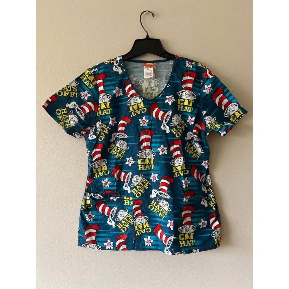 Dr Seuss Cat in the Hat Tooniform Scrub Top Medium